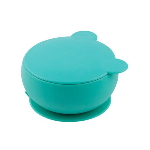 Minikoioi Bowly Stay-Put Suction Bowl with Lid - Aqua Green Minikoioi Bowly Stay-Put Suction Bowl with Lid - Aqua Green