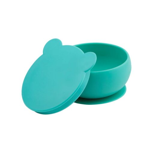 Minikoioi Bowly Stay-Put Suction Bowl with Lid - Aqua Green Minikoioi Bowly Stay-Put Suction Bowl with Lid - Aqua Green