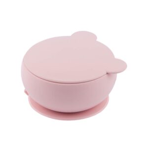 Minikoioi Bowly Stay-Put Suction Bowl with Lid - Pinky Pink