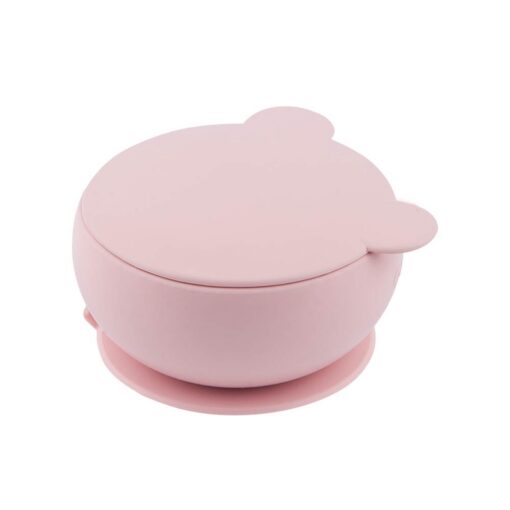 Minikoioi Bowly Stay-Put Suction Bowl with Lid - Pinky Pink Minikoioi Bowly Stay-Put Suction Bowl with Lid - Pinky Pink