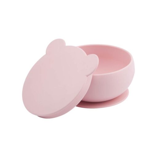 Minikoioi Bowly Stay-Put Suction Bowl with Lid - Pinky Pink Minikoioi Bowly Stay-Put Suction Bowl with Lid - Pinky Pink