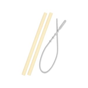 Minikoioi Flexi Straws & Brush - Mellow Yellow - 2 Pcs