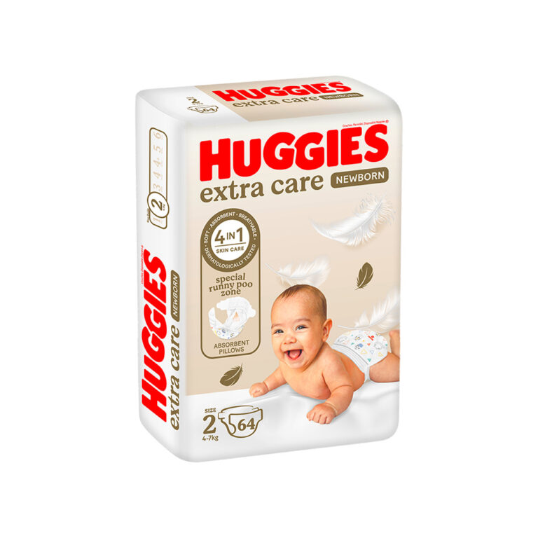 Huggies Extra Care Size 2 (4-7kg) Newborn - 64 Diapers