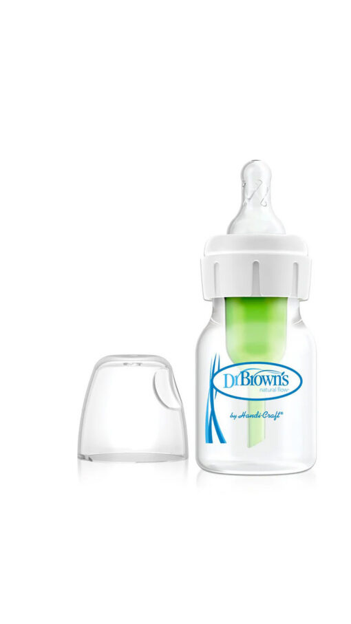 DrBrownsPlasticBottleLevle1Teat60ml DR BROWN'S OPTIONS+ ANTI COLIC NARROW NECK BOTTLE WITH LEVEL 1 TEAT, 60ML