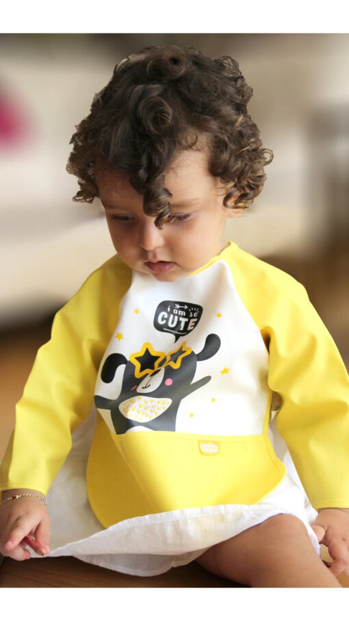 BabyjemWaterproofActivityApronBib2 Babyjem Waterproof Activity Apron – Yellow