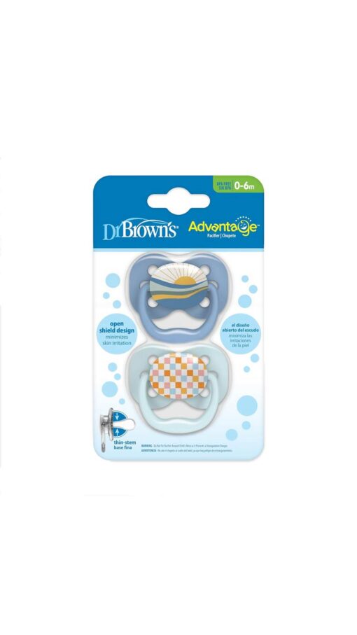 Dr.-Brown's-Advantage-Pacifier-(0-6m)-Blue2 Dr. Brown's Advantage Pacifier (0-6m) Blue - 2 Pcs