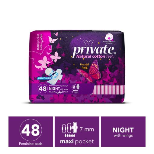 Private-Maxi-Pocket-Night-with-Wings-48-Pads02 Private Maxi Pocket Night with Wings - 48 Pads