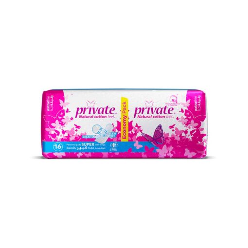 Private Extra Thin Super Pads with Wings - 16 Pads Economy Pack Private Extra Thin Super Pads with Wings - 16 Pads Economy Pack