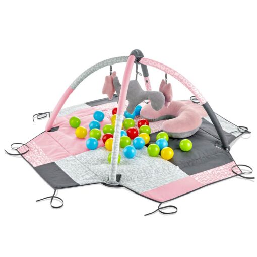 Babyjem-Play-Mat-with-Balls-and-Toys-Pink03 Babyjem Play Mat with Balls & Toys - Rose