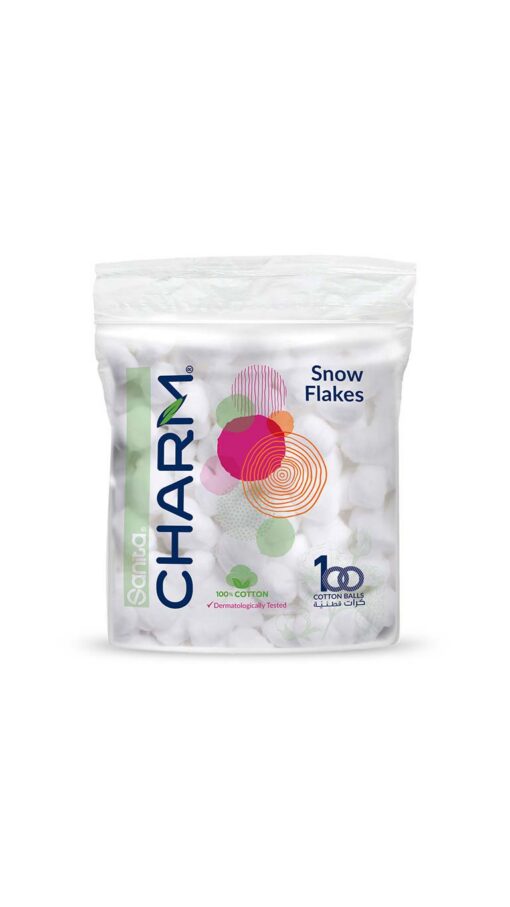 SanitaCharmSnowFlakes100CottonBalls.jpg
