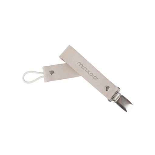 Minikoioi-Klips-CloudyWhite Minikoioi Klips Leather Pacifier Holder - Cloudly White