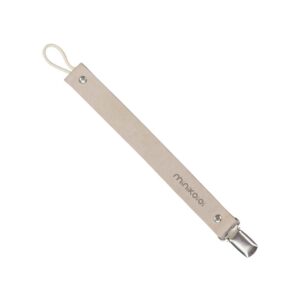 Minikoioi Klips Leather Pacifier Holder - Cloudly White