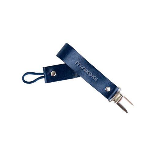Minikoioi-Klips-DreamyBlue Minikoioi Klips Leather Pacifier Holder - Dreamy Blue