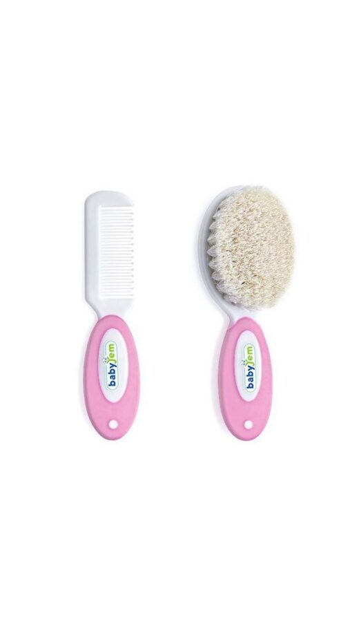 Babyjem Natural Bristle Brush & Comb Set - Blue Babyjem Natural Bristle Brush & Comb Set - Blue