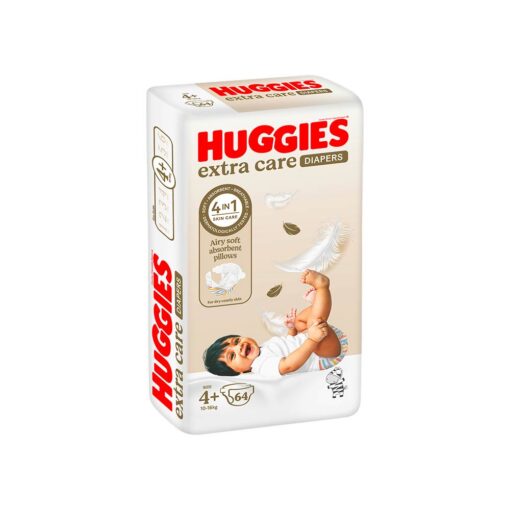 6084011840811-Huggies-Extra-Care-Size-4Plus-64-Diapers-Jumbo-Pack Huggies Extra Care Size 4+ (10-16kg) - 64 Diapers Jumbo Pack
