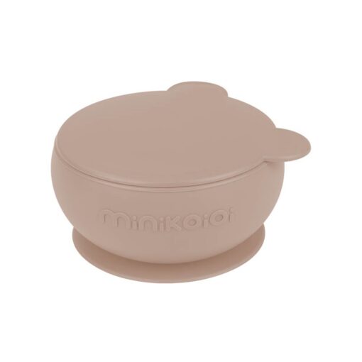 Bowly-BubbleBeige Minikoioi Bowly Stay-Put Suction Bowl with Lid - Bubble Beige