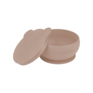 Minikoioi Bowly Stay-Put Suction Bowl with Lid - Bubble Beige