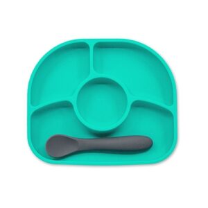 BBLuv---Yumi-Anti-Spill-Silicone-Plate-and-Spoon-Set---Green