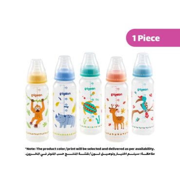 Pigeon Slim Neck Clear Cap Plastic Bottle (4m+) 240ml Animals