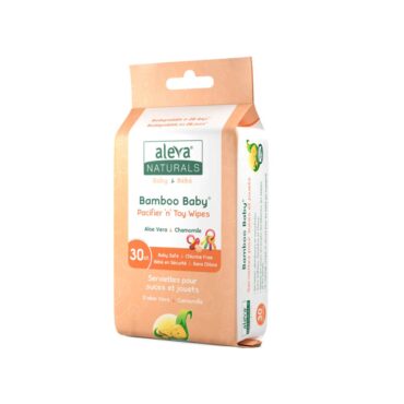Aleva Naturals Bamboo Baby Pacifier & Toy Wipes - 30 Wipes