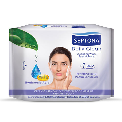 Septona Cosmetic Wipes Hyaluronic Acid & ProVitamin B5 20 Wipes