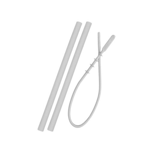 Minikoioi-Flexi-Straws-Brush-2Pcs-PowderGray Minikoioi Flexi Straws & Brush - Powder Gray - 2 Pcs