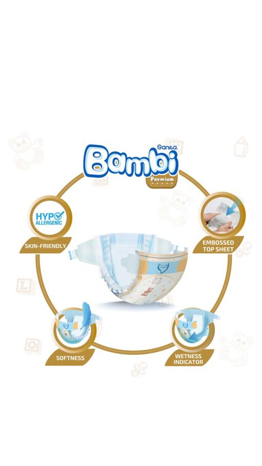 SanitaBambiSize2Small(3-6kg)48DiapersValuePack3 SanitaBambiSize2Small