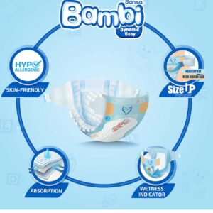 SanitaBambiSize3Medium(6-11kg)140DiapersSuperPack3