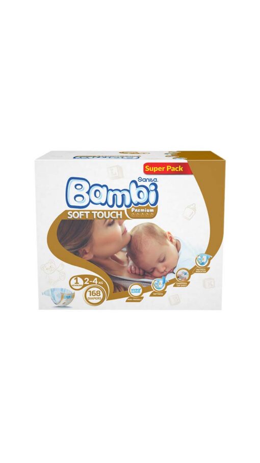 SanitaBambiSize1Newborn(2-4kg)168DiapersSuperPack2 SanitaBambiSize1Newborn(2-4kg)168DiapersSuperPack2