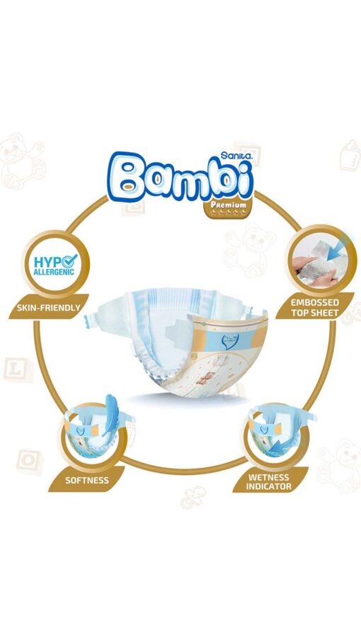 SanitaBambiSize2Small(3-6kg)168DiapersSuperPack3 SanitaBambiSize2Small(3-6kg)168DiapersSuperPack3