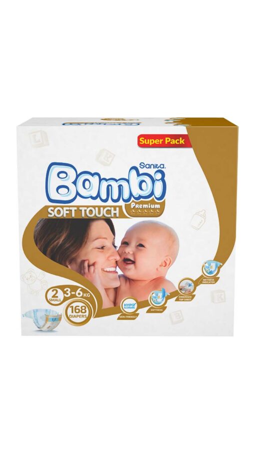 SanitaBambiSize2Small(3-6kg)168DiapersSuperPack2 SanitaBambiSize2Small(3-6kg)168DiapersSuperPack2