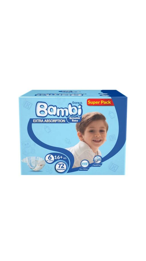 SanitaBambiSize6XXLarge(16+kg)72DiapersSuperPack2 SanitaBambiSize6XXLarge(16+kg)72DiapersSuperPack2