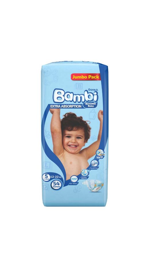 SanitaBambiSize5XLarge-(12-22kg)54DiapersJumboPack2 SanitaBambiSize5XLarge-(12-22kg)54DiapersJumboPack2