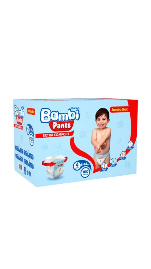 SanitaBambiSize4Large(8-14-kg)100PantsJumboBox2 SanitaBambiSize4Large(8-14-kg)100PantsJumboBox2