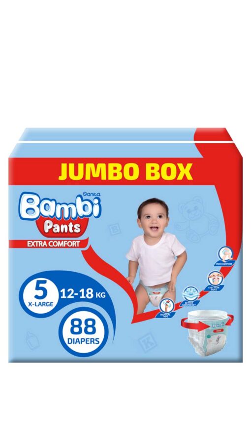 SanitaBambiSize5XLarge(12-18kg)88PantsJumboBox3 SanitaBambiSize5XLarge(12-18kg)88PantsJumboBox3
