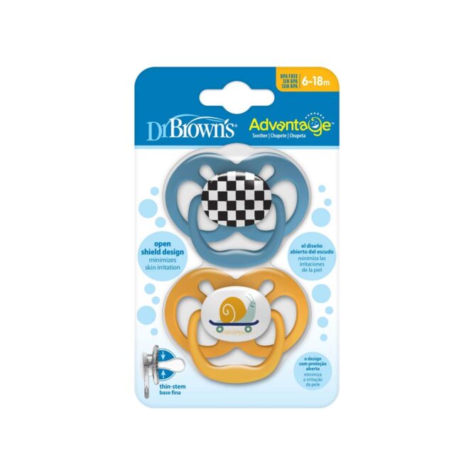 Dr. Brown's Advantage Pacifiers Stage 2 Blue (6-18m) - 2 Pcs
