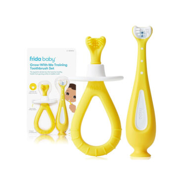 Fridababy Grow-With-Me Training Toothbrush Set (6m+) Yellow