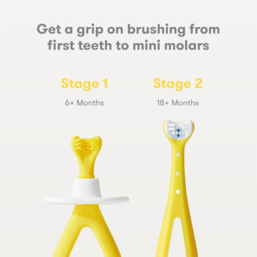 Fridababy Grow-With-Me Training Toothbrush Set (6m+) Yellow