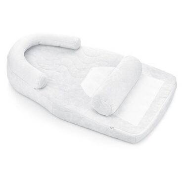 Babyjem Reflux & Flat Head Pillow with Cherry Seed Belt - White