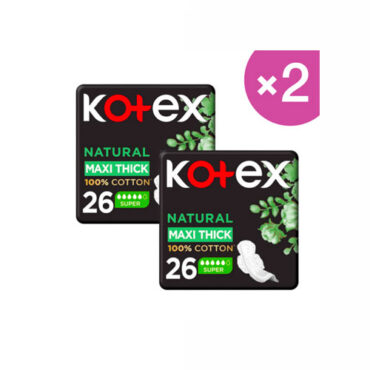 Kotex Natural Maxi Thick Super Wings - 52 Pads Pack of 2