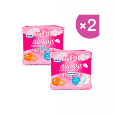 Always Cottony Soft Ultra Thin Normal Wing Unscented - 20 Pads Pack of 2
