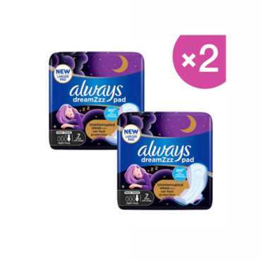 Always Dreamzzz Maxi Thick Night Long with Wings Unscented - Purple 14 Pads Pack of 2