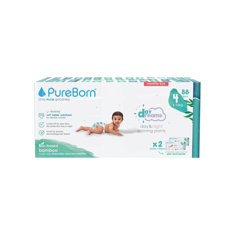 Pureborn Day & Night Training Pants Size 4 (9-15kg) - 88 Pants Monthly Box