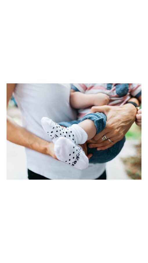 KipkepStayOnsocksWhite KipKep Bio Stay-on-Socks Black & White Dots - 2 Pairs