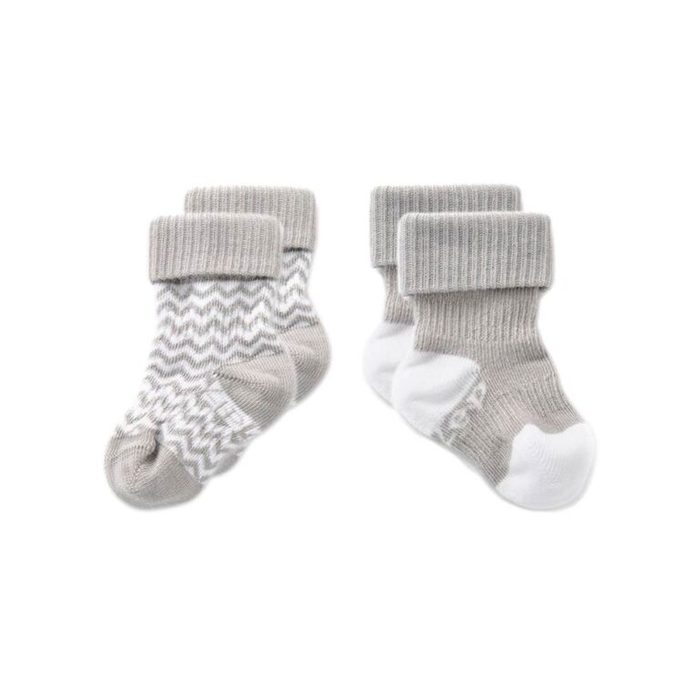 KipKep Stay-on-Socks Silver Gray - 2 Pairs