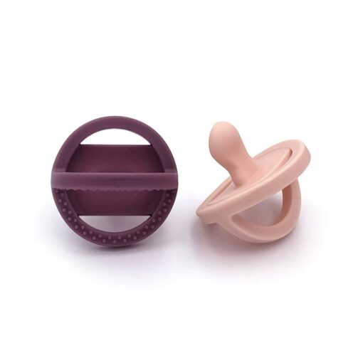 LondonPop-SugarPlum-Blush Silicone Newborn Pacifiers