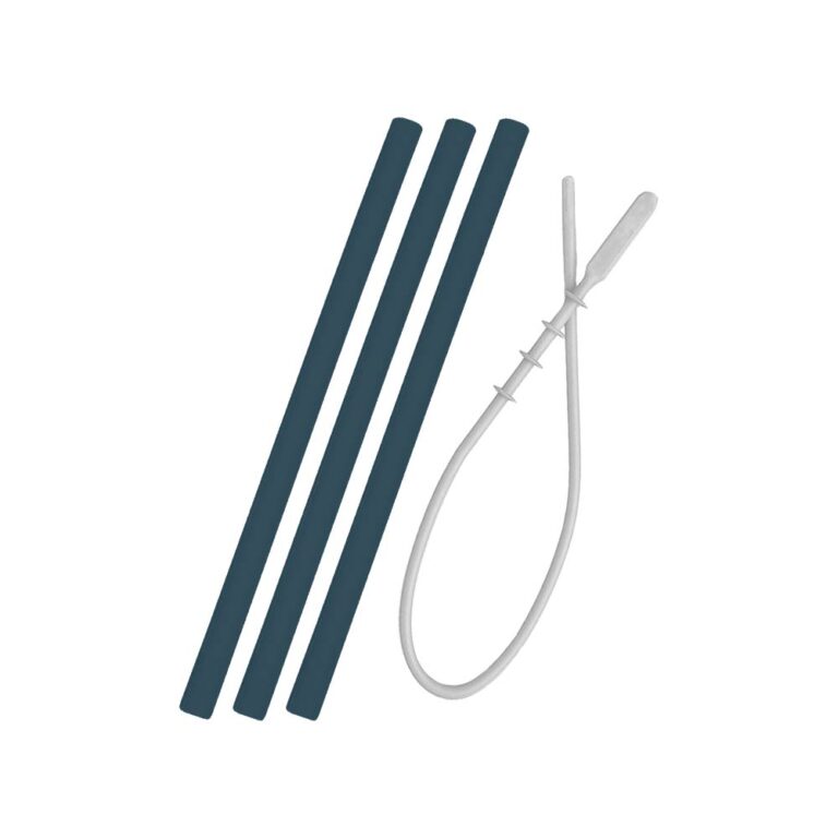 Minikoioi Flexi Straws & Brush - Deep Blue - 3 Pcs