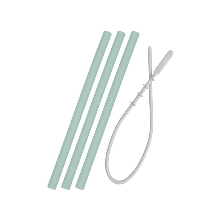 Minikoioi Flexi Straws & Brush - River Green - 3 Pcs