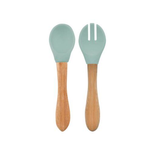 Dig-In-Spoon-Fork-Set-RiverGreen Minikoioi Dig In Spoon & Fork with Bambo Handle - River Green