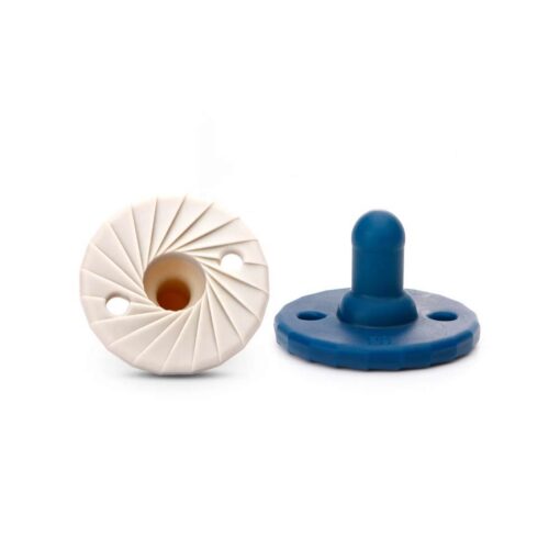 TokyoPop-Pacifiers-Navy-Cream Silicone Baby Pacifiers